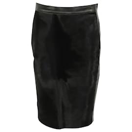 Iris & Ink-Iris & Ink Pencil Skirt in Black Leather-Black