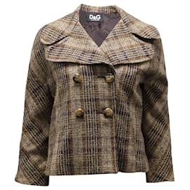 Dolce & Gabbana-Dolce & Gabbana Double-Breasted Wool Jacket in Brown Wool-Other