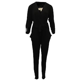 Michael Kors-Michael Kors Jumpsuit aus Stretch-Jersey mit Nieten aus schwarzem Polyester-Schwarz