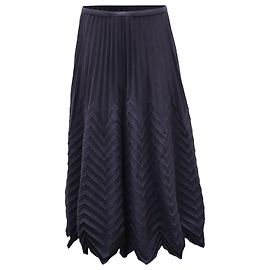 Jupe texturée plissée Ralph Lauren Purple Label en polyester bleu marine Bleu Bleu Marine