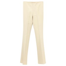 Calças de perna reta Theory em lã creme Branco Cru