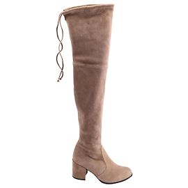 Stuart Weitzman Lowland Suede Boots in Brown Suede Beige