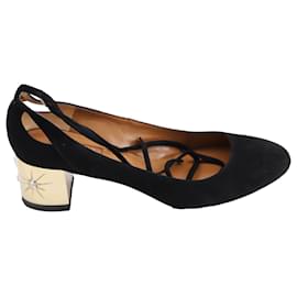 Aquazzura-Aquazzura Trinity Stars 50 Pumps in black suede-Black