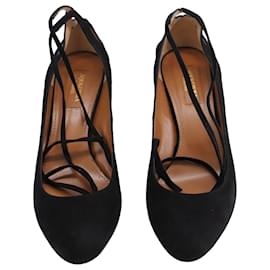 Aquazzura-Aquazzura Trinity Stars 50 Pumps in black suede-Black