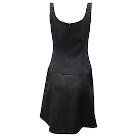Theory-Theory Mini robe sans manches à encolure carrée en triacétate noir-Noir