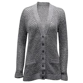 Marc Jacobs Netzstrickjacke aus silbernem Nylon Silber Metallisch