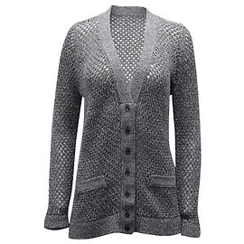 Marc Jacobs Cardigan résille en nylon argenté Argenté Métallisé