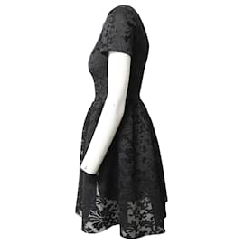 Maje-Maje Rimia Lace Mini Dress in Black Cotton-Black
