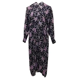 Isabel Marant Etoile-Isabel Marant Étoile Okley Floral Midi Dress in Purple Viscose-Purple