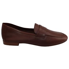 Mansur Gavriel Mocassins à Bout Rond en Cuir Marron Chocolat Marron