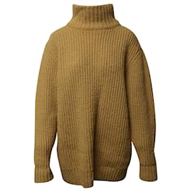 Marc Jacobs-Marc Jacobs Chunky Knit Turtleneck Sweatier in Camel Laine-Yellow,Camel