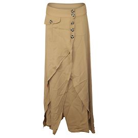 Self portrait Self-Portrait Asymmetrischer Midirock aus beiger Viskose Braun Beige
