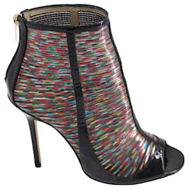 Jimmy Choo-Jimmy Choo Hologram Peep-toe Ankle Boots in Multicolor Leather-Multiple colors
