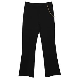Givenchy Chain-Embellished Woven Flared Pants in Black Viscose Black