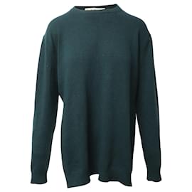 Marni-Marni Langarm High Low Pullover aus grüner Wolle-Grün