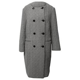 Isabel Marant-Isabel Marant Etoile Herringbone Coat in Grey Wool-Grey