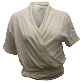 Etro Wickelbluse aus cremefarbener Seide Weiß Roh
