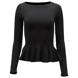 Alaïa Alaia Schößchen-Langarm-Top aus schwarzer Viskose Schwarz