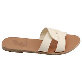 Ancient Greek Sandals Desmos Flats in White Leather White