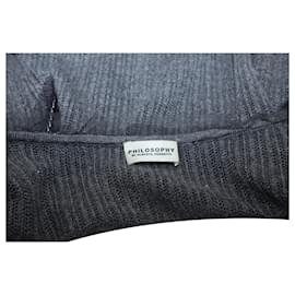 Alberta Ferretti-Philosophy di Alberta Ferretti Chain Detail Midi Dress in Grey Wool-Grey