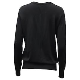 Vince-Vince Open Back Long Sleeves Sweater in Black Wool Blend-Black