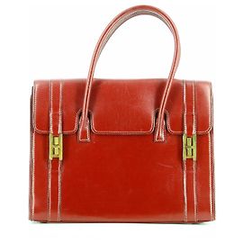 Hermès Hermes burdeos de cuero 60Bolsa de arrastre Burdeos