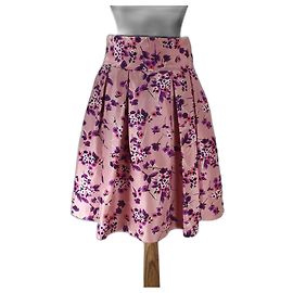 Autre Marque Falda midi de seda floral rosa Express Design Studio Rosa Multicolor