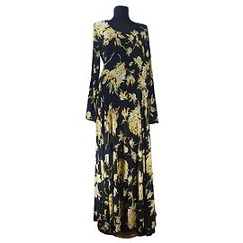 Robe Maxi Fleurie Free People Noir Jaune Noir Jaune