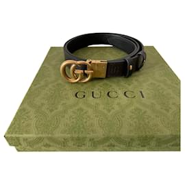 Gucci-CORREIA REVERSÍVEL GUCCI-Marrom,Preto