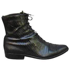 vintage Sartore ankle boots in reptile p 40 Black