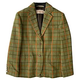 Tory Burch Giacca blazer in cotone verde Multicolore