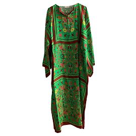 Tory Burch Vestido caftán de seda estampado Verde