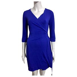 Diane Von Furstenberg DvF New Julian Two Mini-Wickelkleid Blau