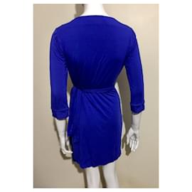 Diane Von Furstenberg-DvF New Julian Two Mini Wrap Dress-Blue