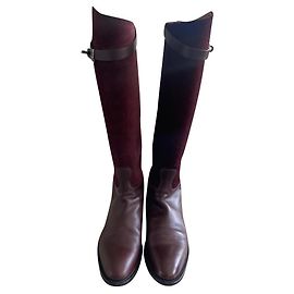 Hermès Jumping Stiefel braunes Leder Braun