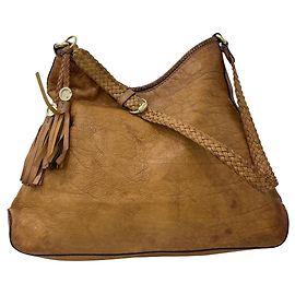 Bolsa Gucci Monograma com Borla Marrom de Couro Marrom