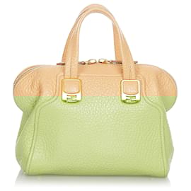 Fendi-Fendi Brown Chameleon Leather Satchel-Brown,Beige