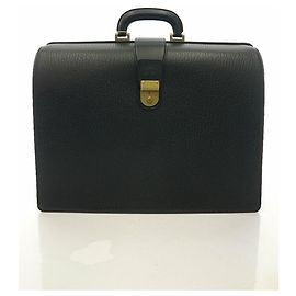 BURBERRYS Dulles bag / Briefcase / Leather / BLK / Solid color Black