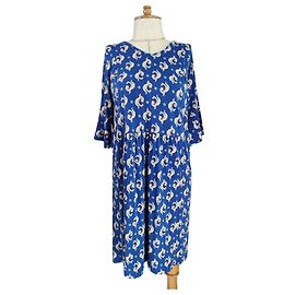 Robe Noa Noa bleue en viscose et lin Bleu