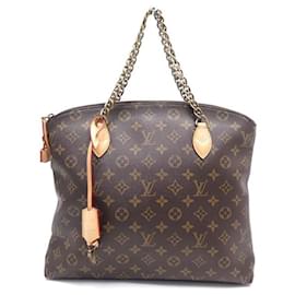 Louis Vuitton-LOUIS VUITTON LOCKIT HAND BAG IN BROWN MONOGRAM CANVAS LEATHER HAND BAG-Brown