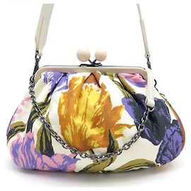 NUOVA BORSA WEEKEND MAX MARA PASTICCINO BORSA A MANO IN TELA MULTICOLORE Multicolore