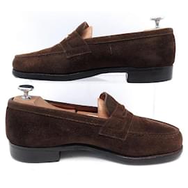 JM Weston-JM WESTON LOAFERS 180 5.5D 40.5 BROWN SUEDE SUEDE SHOES-Brown
