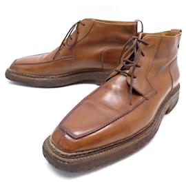 Berluti-BERLUTI SHOES BOOTS 11 45 BROWN LEATHER BOOTS SHOES-Brown