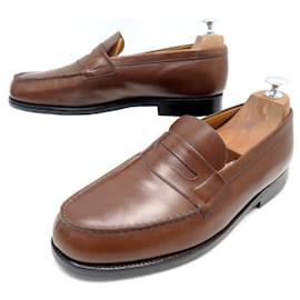 JM Weston-SHOES MANUFACTURE JM WESTON LOAFERS 180 8E 42.5 L BROWN LEATHER SHOES-Brown