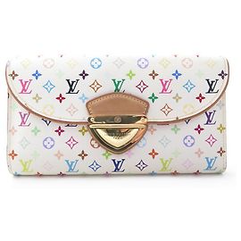 LOUIS VUITTON EUGENIE CANVAS MONOGRAMM MURAKAMI LV WALLET BRIEFTASCHE Weiß