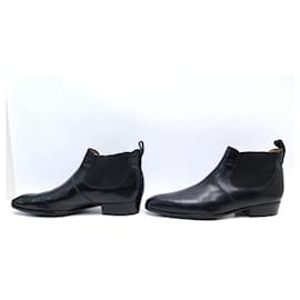 JM Weston-JM WESTON BOOTS 457 INFORMAL 8.5D 42.5 BLACK LEATHER LOW BOOTS-Black