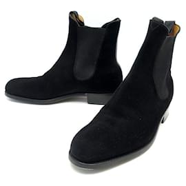 JM Weston-JM WESTON CHELSEA BOOTS SHOES IN BLACK SUEDE 8D 42 SUEDE BOOTS SHOES-Black