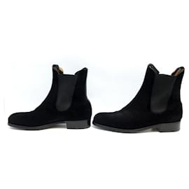JM Weston-JM WESTON CHELSEA BOOTS SHOES IN BLACK SUEDE 8D 42 SUEDE BOOTS SHOES-Black