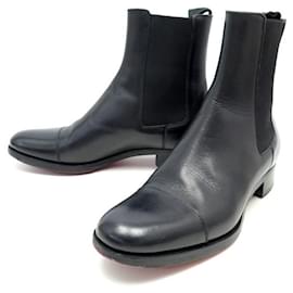 Christian Louboutin-CHRISTIAN LOUBOUTIN BOOTS SHOES 1180277BK01 Black Leather 40.5 SHOES-Black