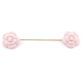 Chanel-CHANEL PIN CAMELIAS PIN BROOCH IN RESIN PINK FLOWER BROOCH PIN-Pink
